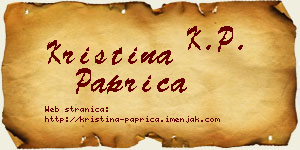 Kristina Paprica vizit kartica